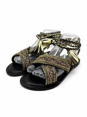 Z&L Bohemian Womens 6.5 - 7 Wrap-Around Gladiator Flat Sandals Leather Size 37